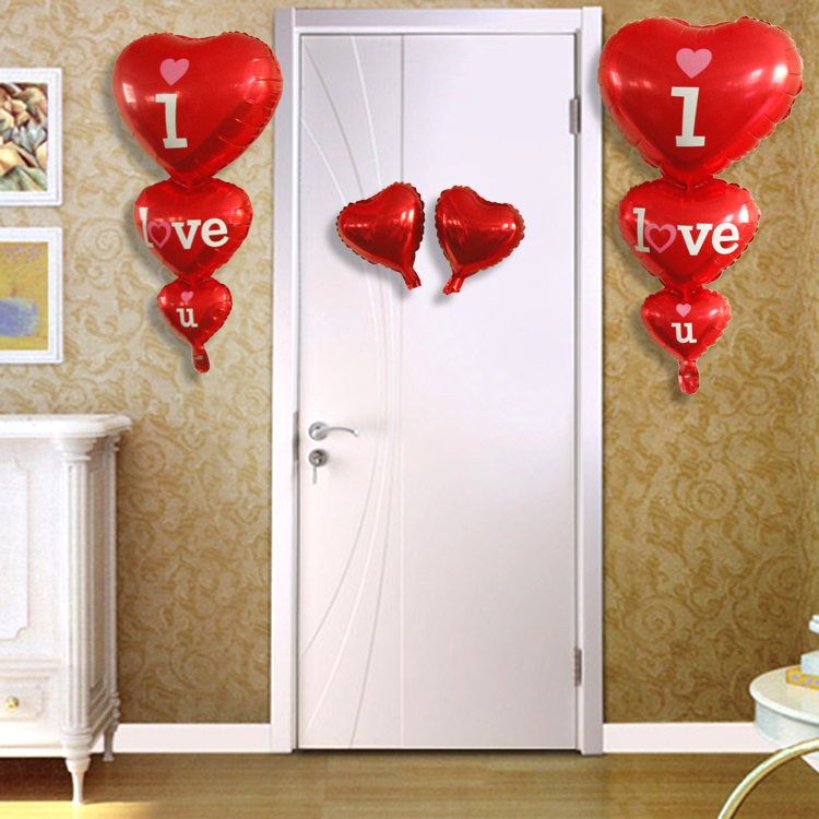 ลูกโป่งฟลอย์รูปหัวใจ สีแดง I LOVE YOU ต่อกัน-Love Series Heart Shape Foil Balloon / Item No.TL-E050