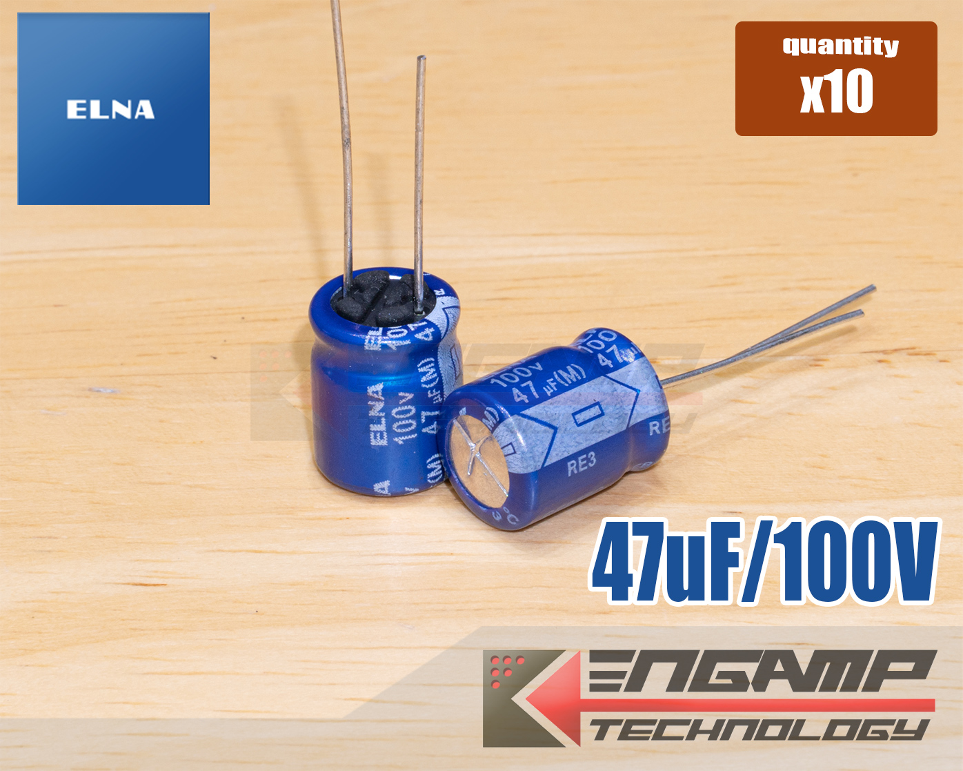 (10ตัว) [E-CAP] 47uF/100V 85 C ELNA RE3 ขนาด 10x13mm P=5