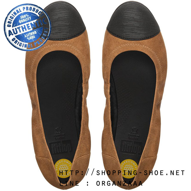 Fitflop F-Pop Ballerina In Suede Dark Tan ของแท้ นำเข้าจาก USA และ UK