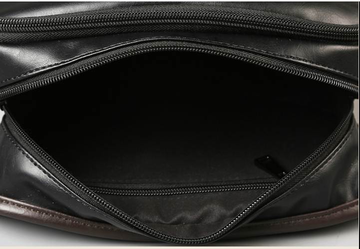 กระเป๋าวินเทจ คาดอก คาดเอว ทรงรี หนังเงา สีดำ น้ำเงิน