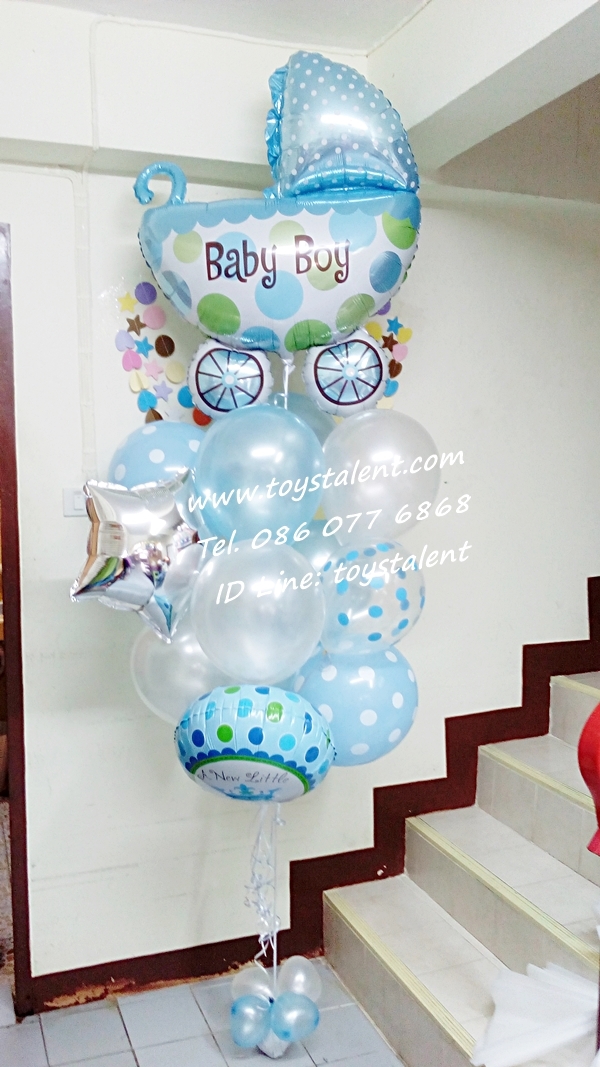 Set#89 เซ็ทช่อลูกโป่ง เด็กแรกคลอด Baby Shower ช่อใหญ่บึ้ม