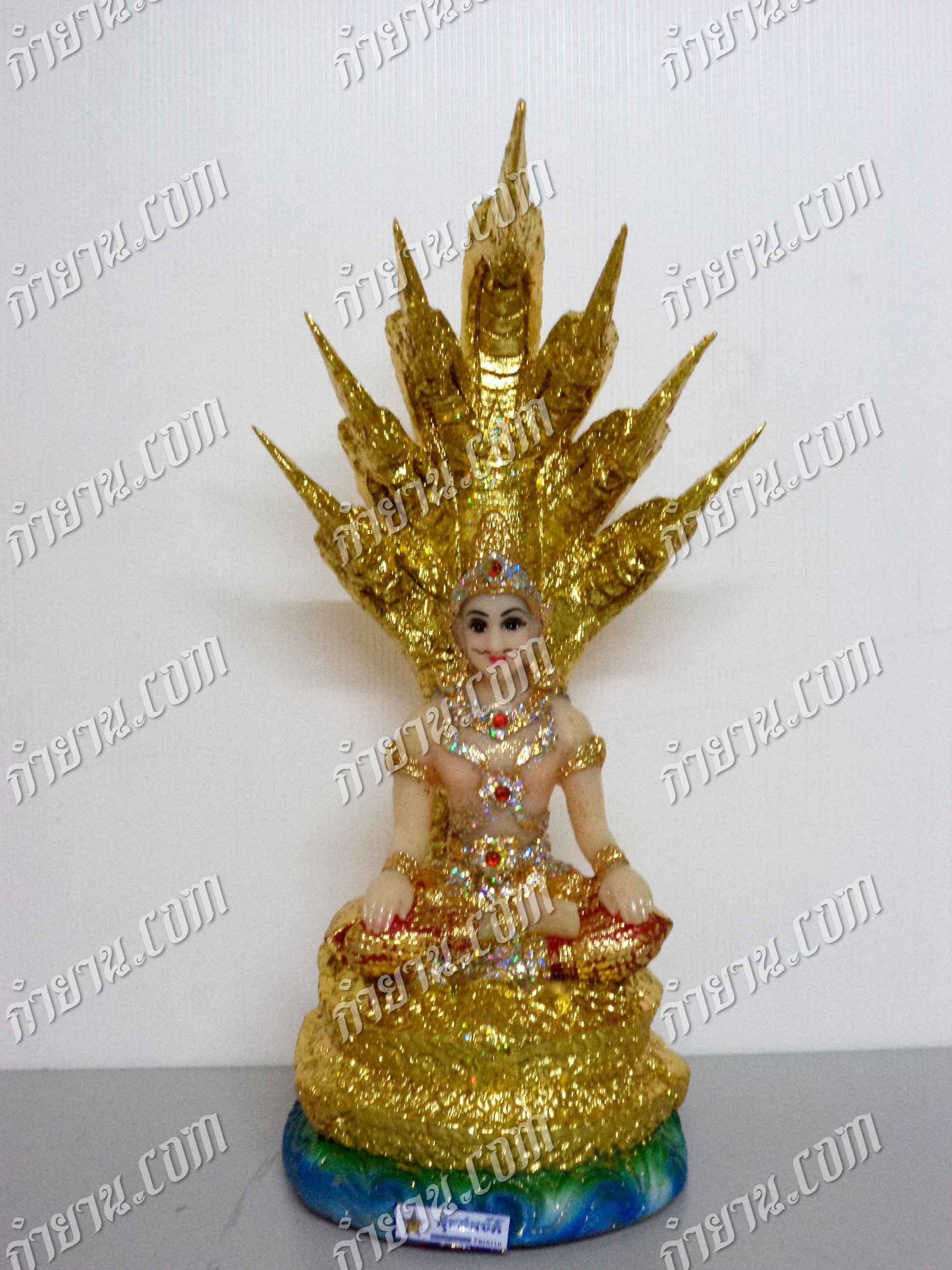 นาคา นั่งพญานาค 7 เศียร ปิดทอง หน้าตัก 5"