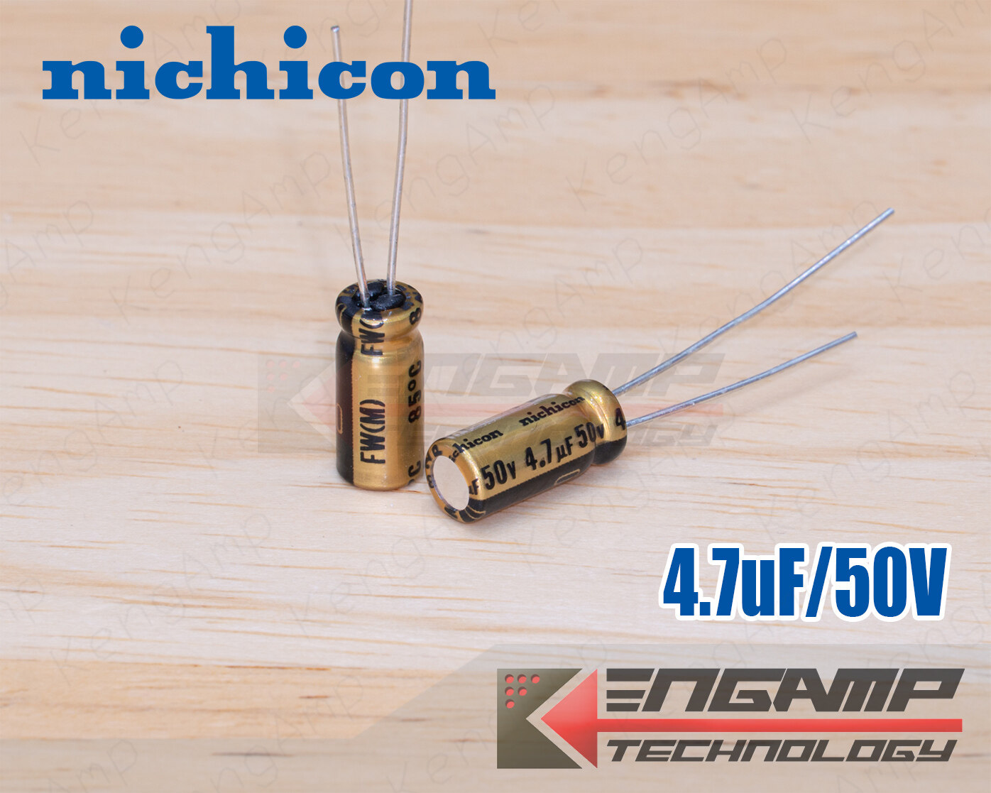 (10ตัว) [E-CAP] 4.7uF/50V 85 C Nichicon FW(M) 5x11mm P=2mm