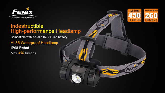 ไฟฉายคาดหัว Fenix HL35 ใช้แบต AA