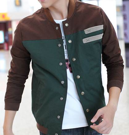 ราคาพิเศษ++เสื้อคลุมผู้ชายเบสบอล ทูโทน สีน้ำตาลเขียว น้ำตาลฟ้า No.40 42 44