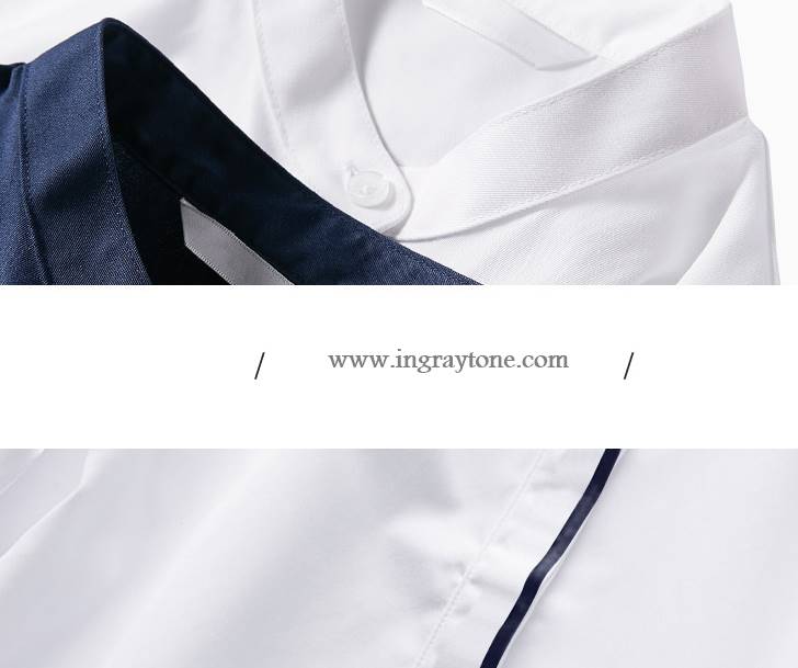 เล็กใหญ่พิเศษ!!เสื้อเชิ้ตแขนสั้นผู้หญิง คอจีน เรียบ เข้ารูป สาบขอบ size No.32-46 สีขาว น้ำเงิน