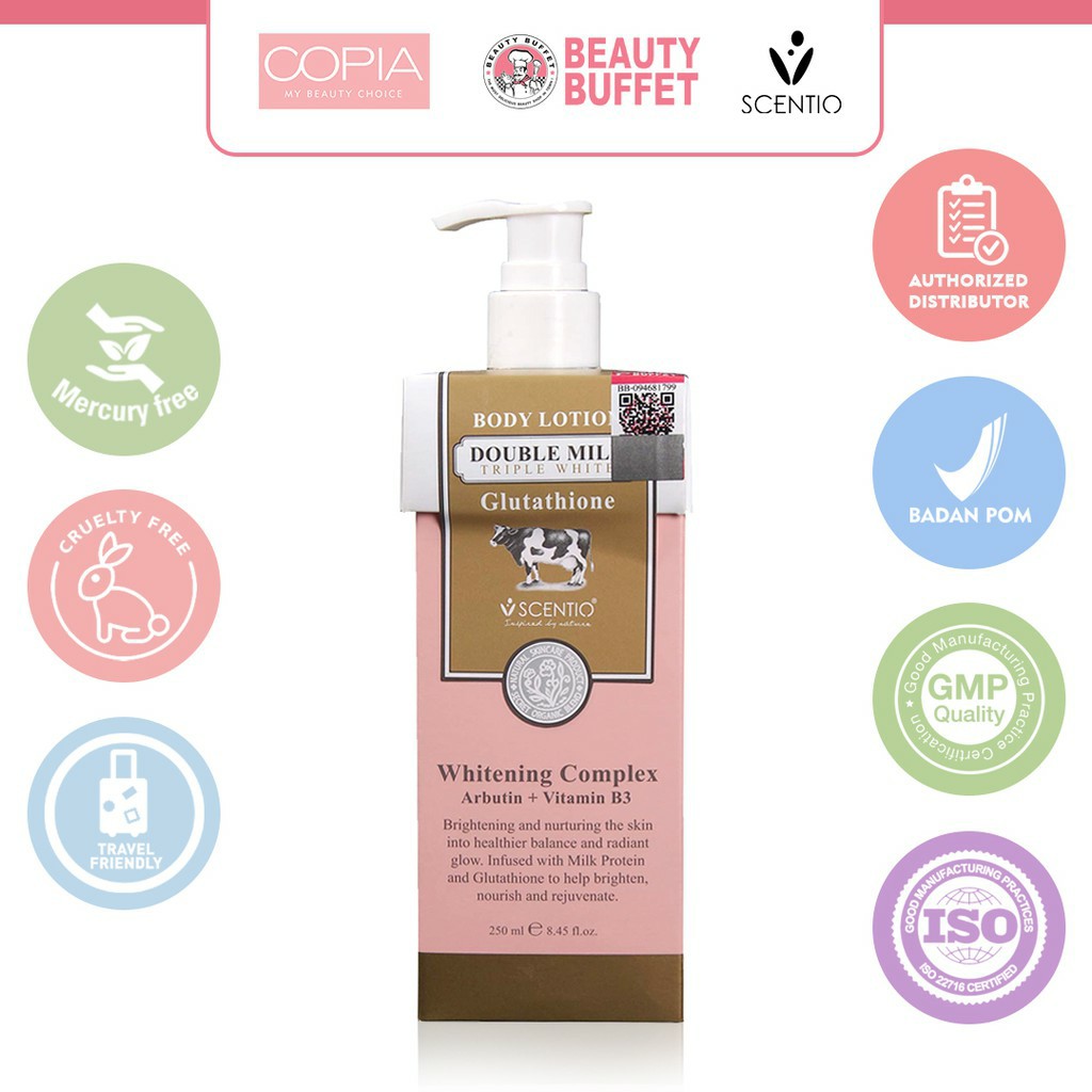 โลชั่น ดับเบิ้ลมิลค์ ทริปเปิ้ล ไวท์ บอดี้ โลชั่น เซนทิโอ 250 มล. บิวตี้บุฟเฟ่ต์