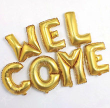 ลูกโป่งฟลอย์รูปตัวอักษร W สีทอง ไซส์เล็ก 14 นิ้ว - W Letter Shape Foil Balloon Size 14" Gold Color
