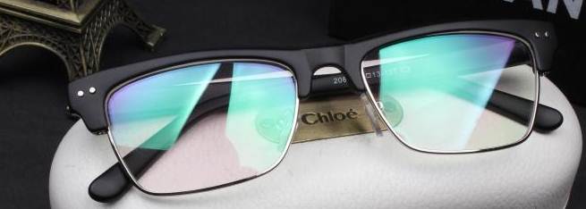 กรอบแว่นตากึ่งโลหะ ครึ่งกรอบ เรโทร republic ( ดำด้าน )