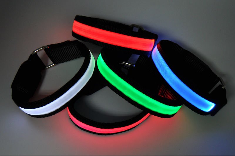 สายรัดแขนแถบไฟ LED กระพริบแสง สีฟ้า