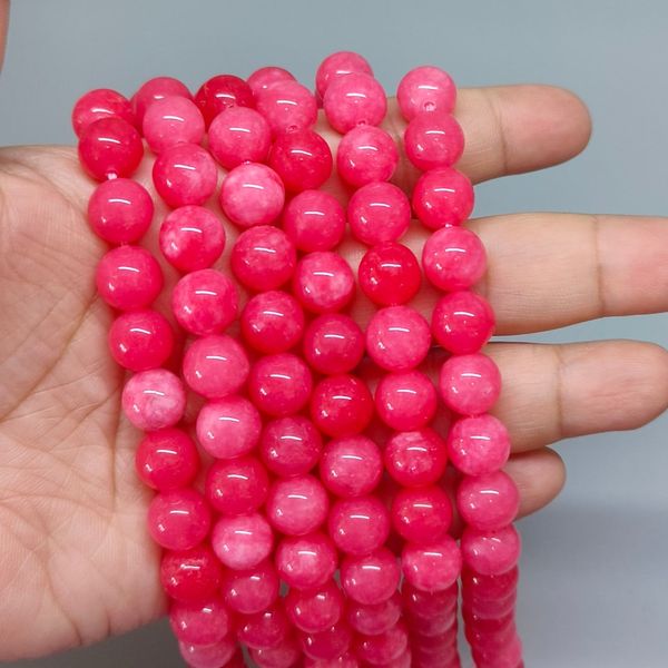 หินสตอเบอรี่ควอตซ์ (Strawberry Quartz) เป็นหินแห่งความสุข 10 มิล (42เม็ด/เส้น) 250฿
