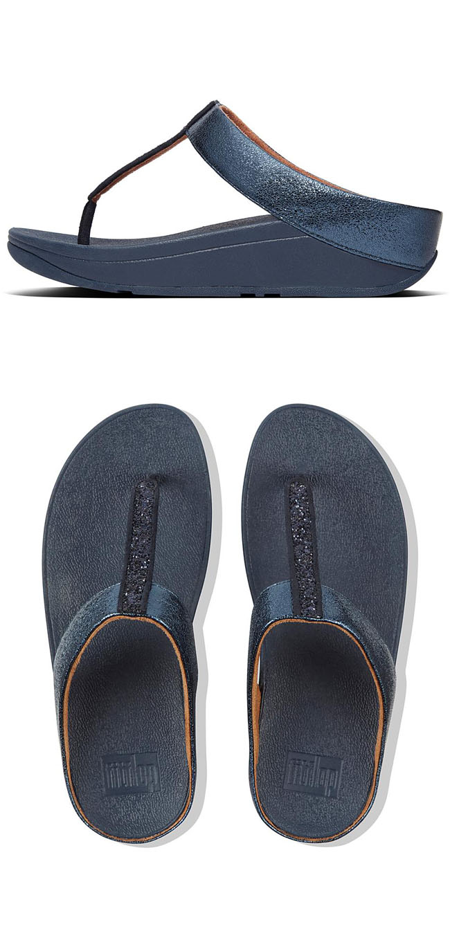 Fitflop Fino Glitzy Midnight Navy ของแท้ นำเข้าจาก USA และ UK