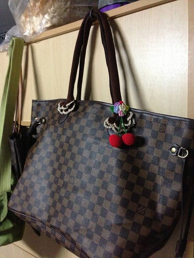 ไหมถักหุ้มหูกระเป๋า LV neverfull