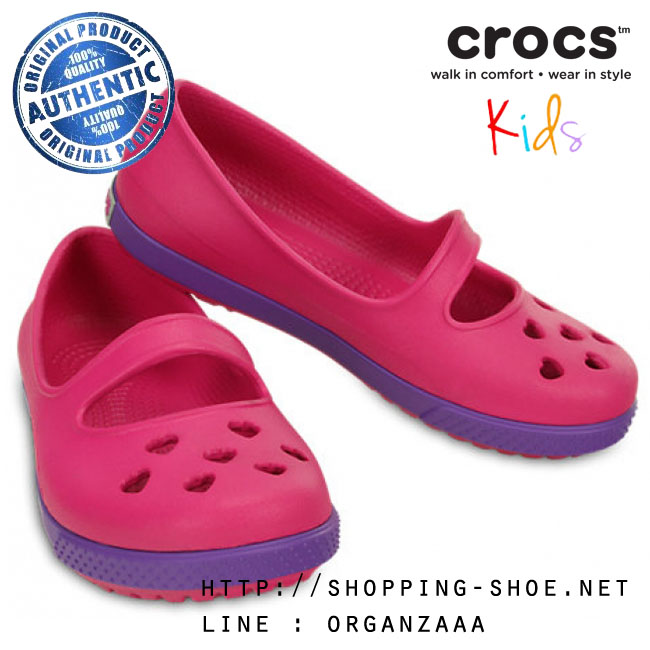 Crocband Airy Hearts Flat Girls - Candy Pink / Neon Purple ของแท้ Outlet ไทยและอเมริกา