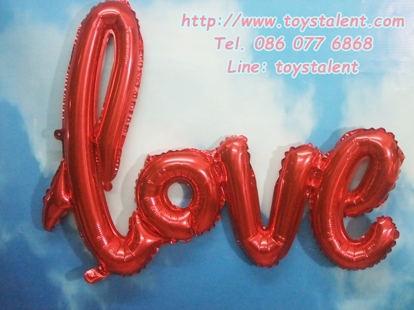 ลูกโป่งฟลอย์ข้อความ LOVE Balloon สีแดง ไซส์ 75 X 55 cm./ Item No.TL-E063
