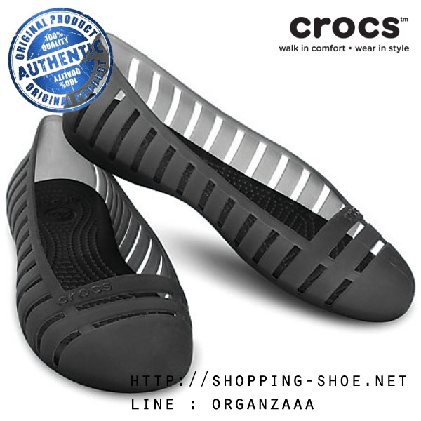 Women's Crocs Adrina Flat II - Black / Black ของแท้ Outlet ไทยและอเมริกา