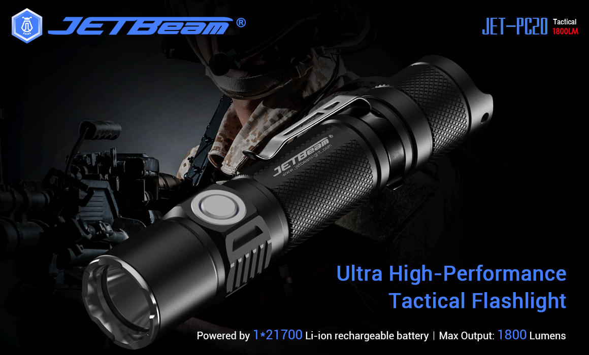 jetbeam PC20 1800 Lu. ครบชุดพร้อมใช้งาน (พร้อมฟัก์ชั่น ชาร์จในตัว)