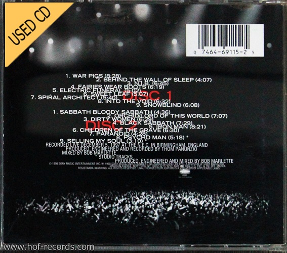 Used CD Black Sabbath - Reunion ( 2 Dises)