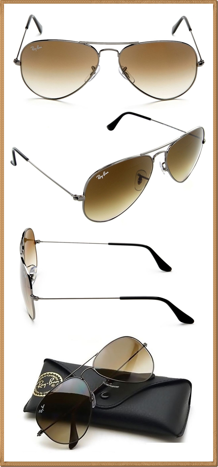 RB3025 (004/51) กรอบสี Gunmetal เลนส์ไล่สีน้ำตาล