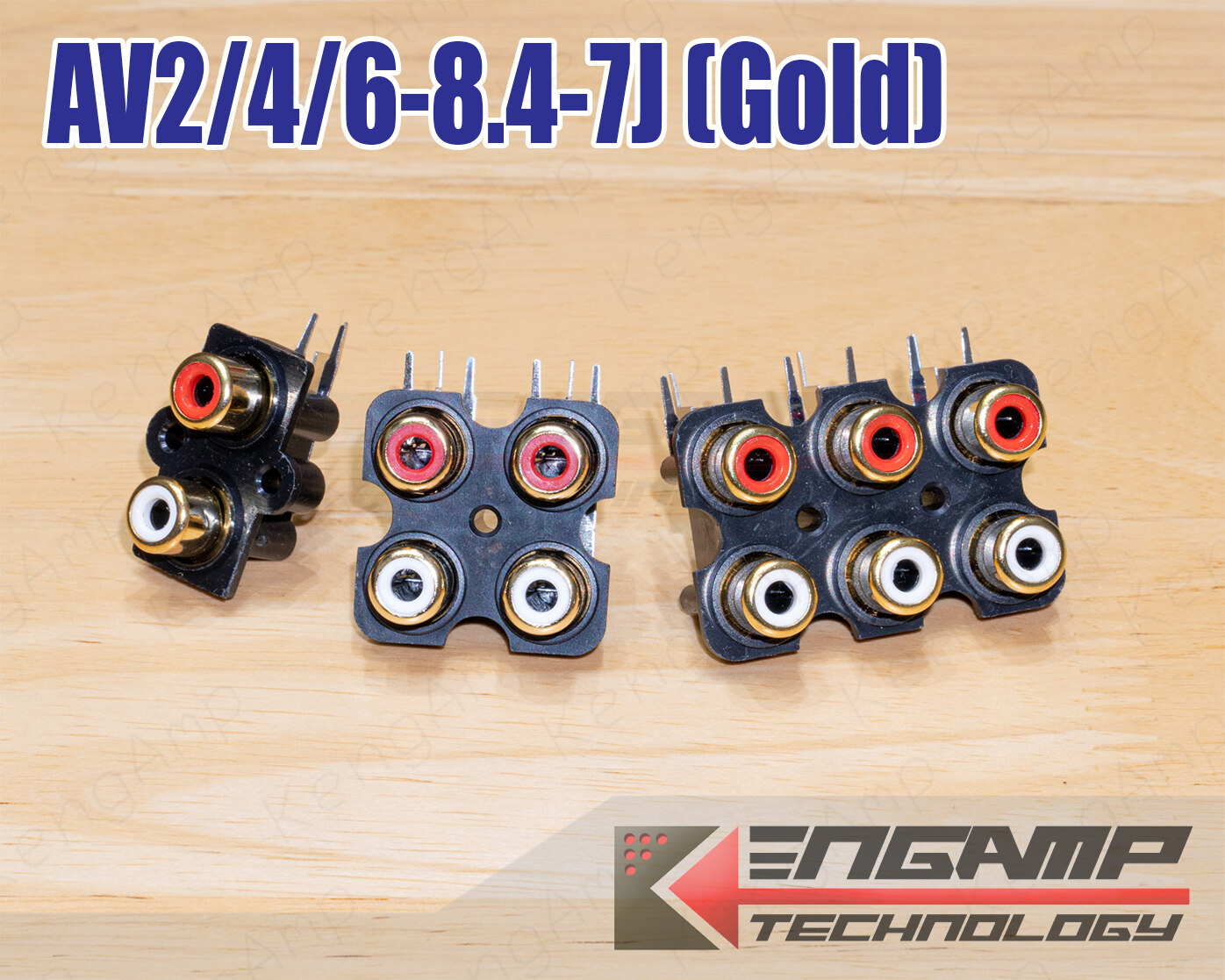 (1ชิ้น) [PJ] AV2-8.4-7J AV4-8.4-7J AV6-8.4-7JGold แจ็ค RCA 2P 4P 6P ติดแท่นขาลงปริ้น ดำชุบทอง