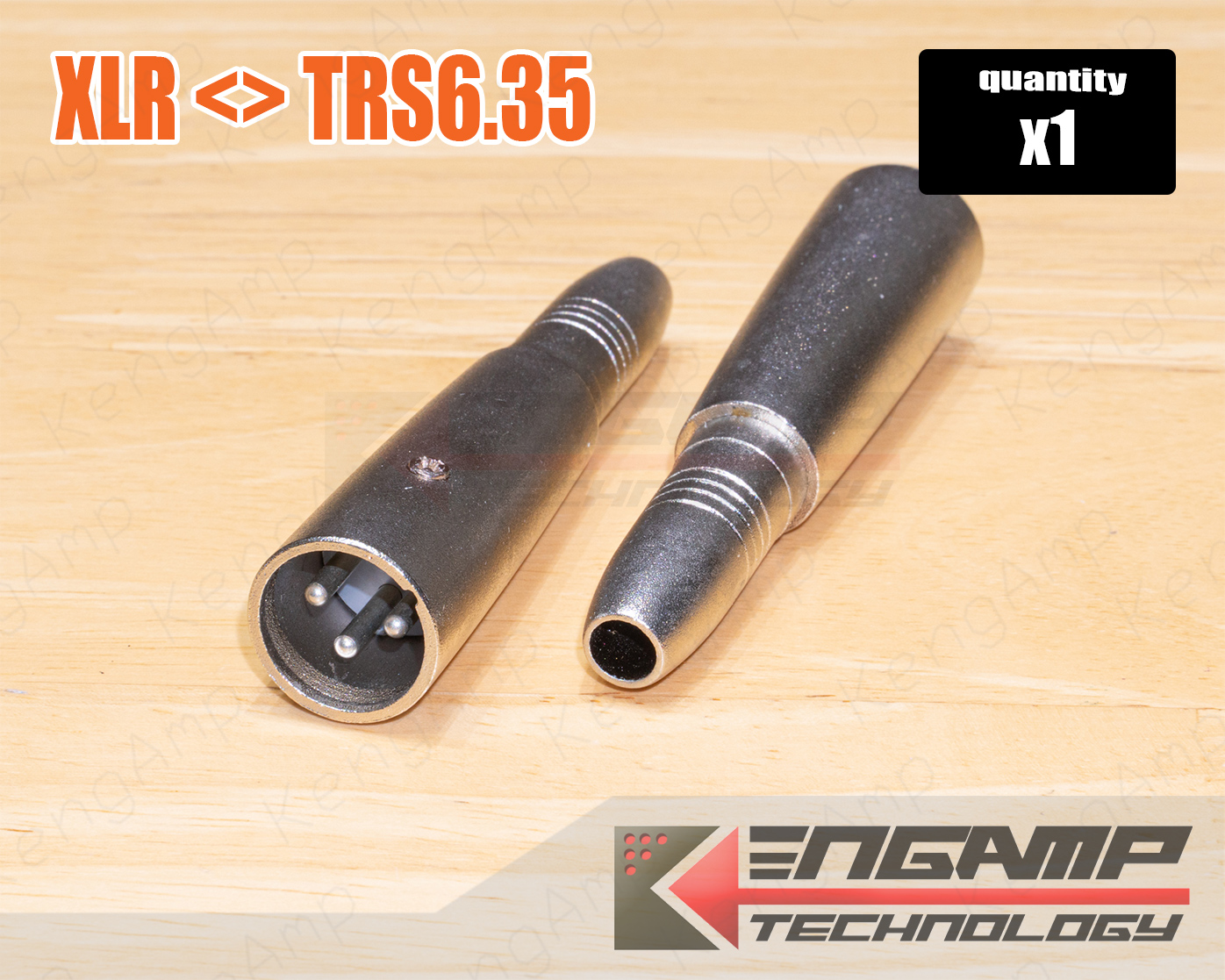 (1ชิ้น) [PJ] แจ็คแปลง XLR <> TRS6.35 Nologo