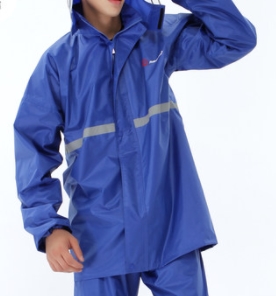 ชุดเสื้อคลุมกันฝน พร้อมหมวกใส มีฮู้ด hood ผ้าร่ม กันลม กันน้ำ Nylon แถบสีสะท้อน No.43 45 47 49 แดงสด ชมพูอ่อน ชมพูเข้ม แดง ฟ้า กรม