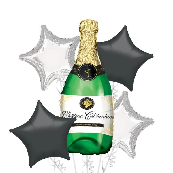 ลูกโป่งฟอยล์รูปขวดแชมเปญ ไซส์ 96*50 cm. - A Bottle of Champagne Shape Foil Balloon / TL-D071