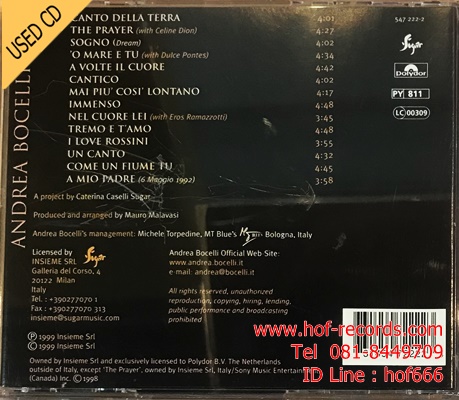 Andrea Bocelli - Sogno ( Canada ) Used CD 1 Dise VG++