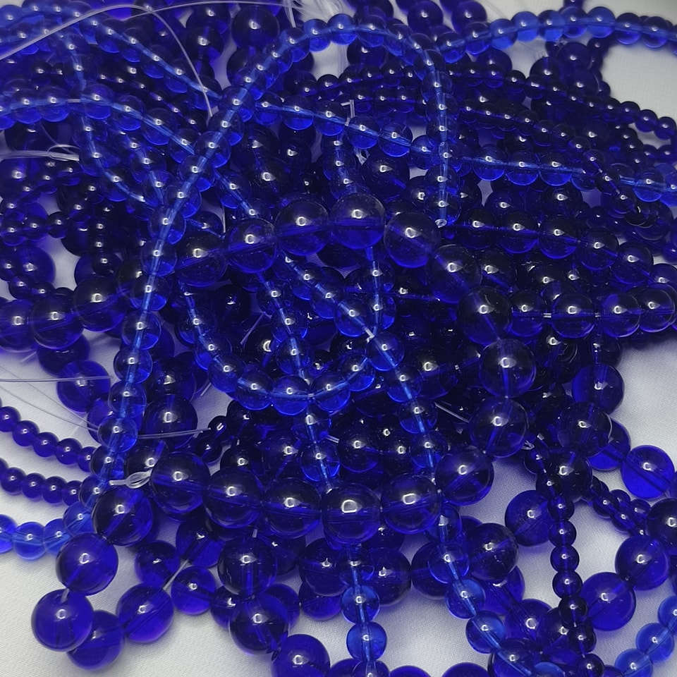 หินควอตซ์ไพลิน - หินเพิ่มพลังความจริงใจ มั่นคง ซื่อสัตย์ บรรเทาโรคสมอง ยาว 37 ซม 8 มิล (50 เม็ด)