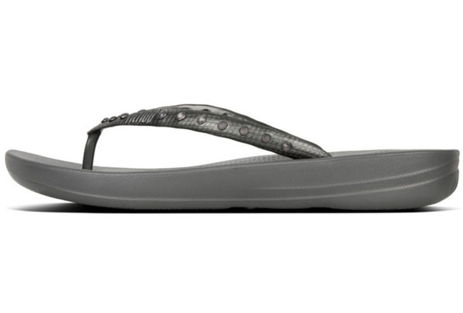 Fitflop Iqushion Super Ergonomic Flip Flop Crystal Charcoal Grey ของแท้ นำเข้าจาก USA และ UK
