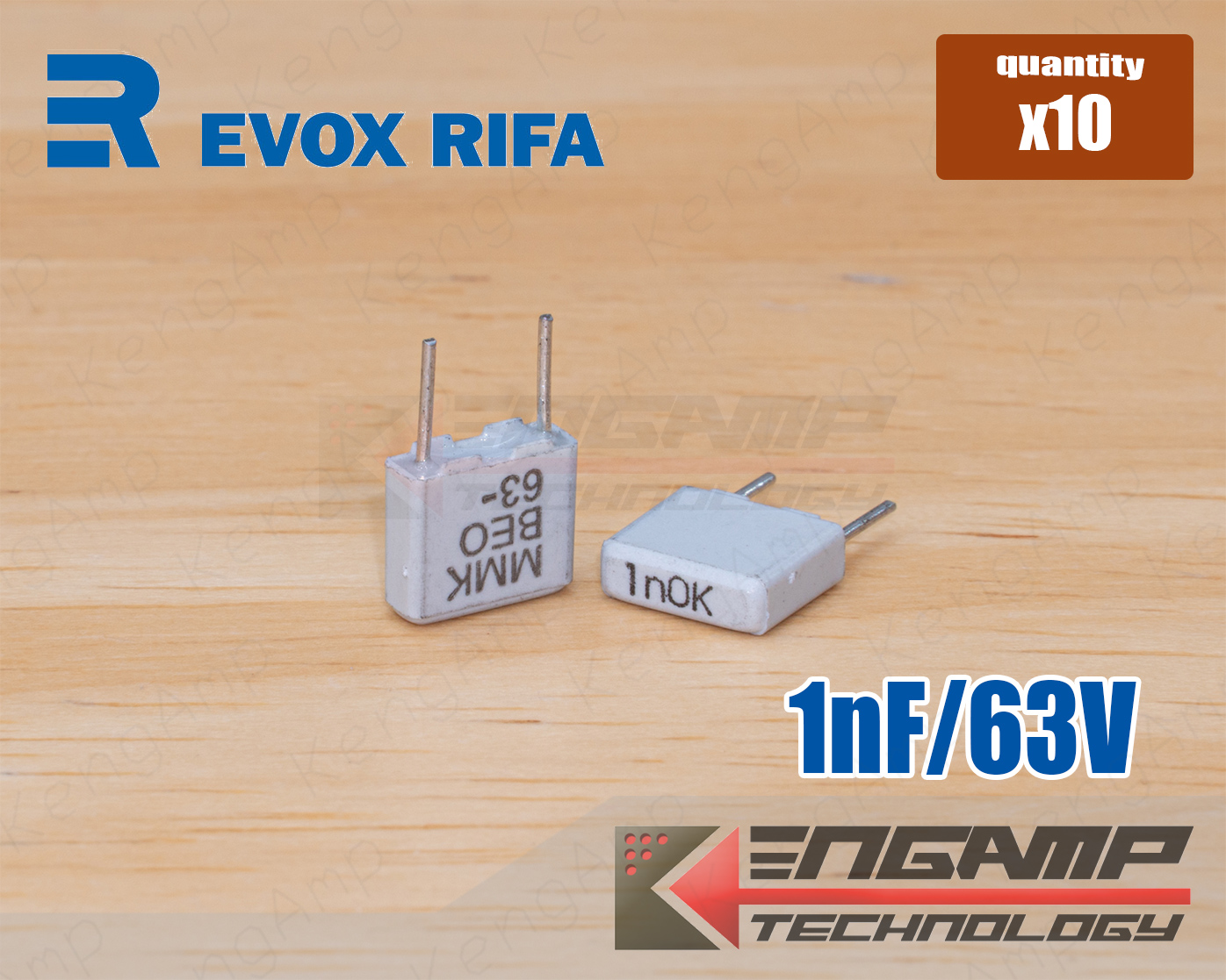 (10ตัว [F-CAP] 1nF/63V 10% 1n0K63V EVOX 2.4x7 H6.5mm P=5mm