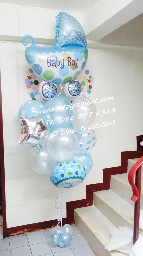 Set#89 เซ็ทช่อลูกโป่ง เด็กแรกคลอด Baby Shower ช่อใหญ่บึ้ม