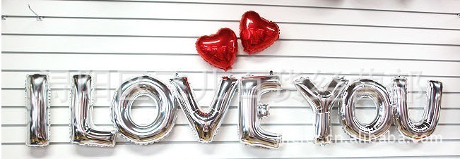 ลูกโป่งฟอยล์รูปตัวอักษร F สีเงิน ไซส์จัมโบ้ 40 นิ้ว - F Letter Shape Foil Balloon Size 40" Silver Color