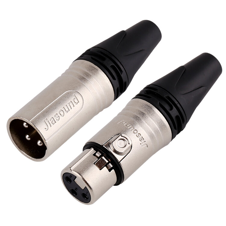 (1ตัว) [PJ] Jiasound YM-001 หรือ YM-002 ปลั๊กหรือแจ็ค XLR 3P ตัวผู้หรือเมีย ท้ายยางสำหรับเข้าสาย 3.5-7mm