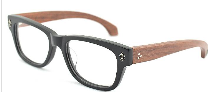 กรอบแว่นสายตา ดีไซน์ไม้ ทูโทน ขาไม้ No.75 (ดำไม้ กระ ดำเงา น้ำตาลไม้)