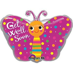 ลูกโป่งฟลอย์นำเข้า Get Well Butterfly / Item No. AG-26808 แบรนด์ Anagram ของแท้
