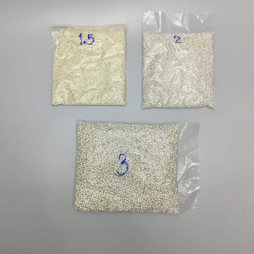 สต๊อปเปอร์กลม สีเงิน 1.5 มิล 100กรัม/800 บาท