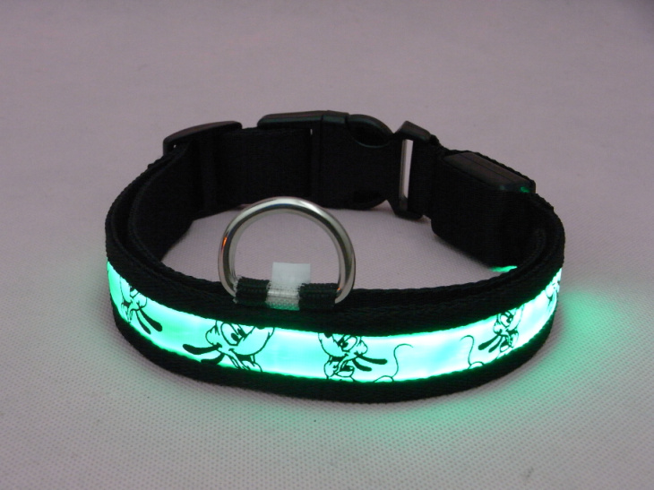 ปลอกคอ LED ลาย Pluto Collar สีเขียว ไซส์ XL สำหรับสุนัข