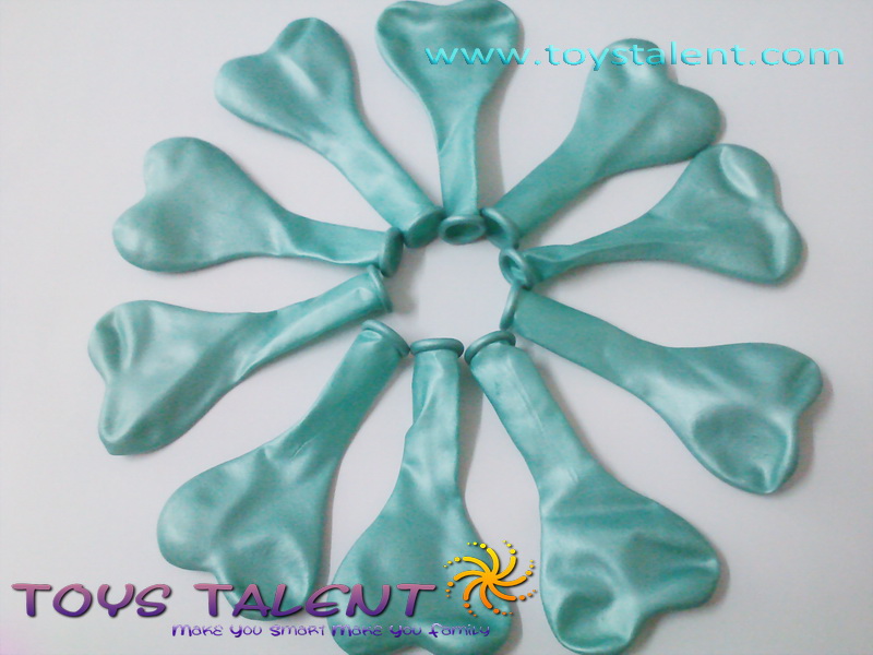 ลูกโป่งหัวใจ เนื้อมุก สีเขียวอ่อน ไซส์ 6 นิ้ว แพ็คละ 10 ใบ