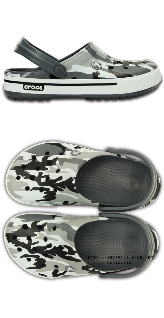 Crocband II.5 Camo Clog - Charcoal / White ของแท้ Outlet ไทยและอเมริกา
