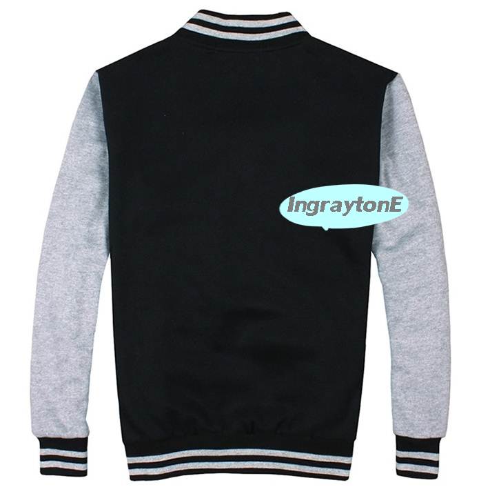 เสื้อแจ็คเก็ต เสื้อคลุมเบสบอล โลโก้ปัก CA สีเทาแขนดำกรมNo.36