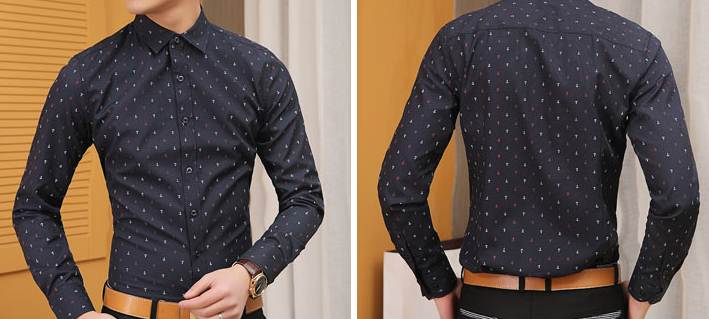 เสื้อเชิ้ตแขนยาว สลิมฟิต ปกเล็กพิเศษแฟชั่น No. สีขาว size 36