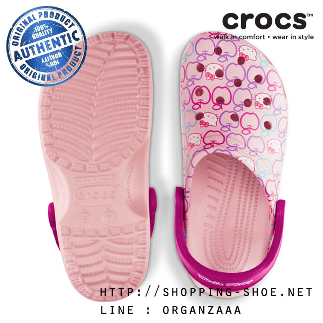 Women's Crocs Classic Hello Kitty Apples - Cotton Candy/Berry (W7) ของแท้ Outlet ไทยและฮ่องกง
