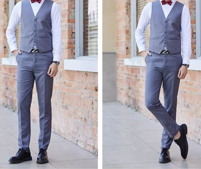 ชุดกั๊กสูท กางเกง XS - oversize ใหญ่ เข็มขัดหลัง เข้ารูป กระดุม5เม็ด แถมโบว์ สี ดำ น้ำเงิน เทาเข้ม เทาอ่อน น้ำตาล Size No.33 35 37 39 41 43 45 46 47 สำเนา