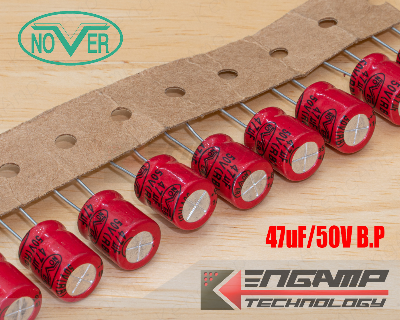 (10ตัว) [E-CAP] 47uF/50V B.P 85 C NOVER RB 10x12mm P=5mm
