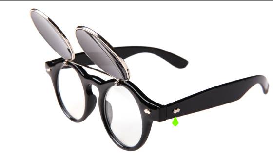 กรอบแว่นตากันแดดแฟชั่น เรโทร วินเทจ กลม แบบคลิบออน พับเปิดปิด (ลายกระ)