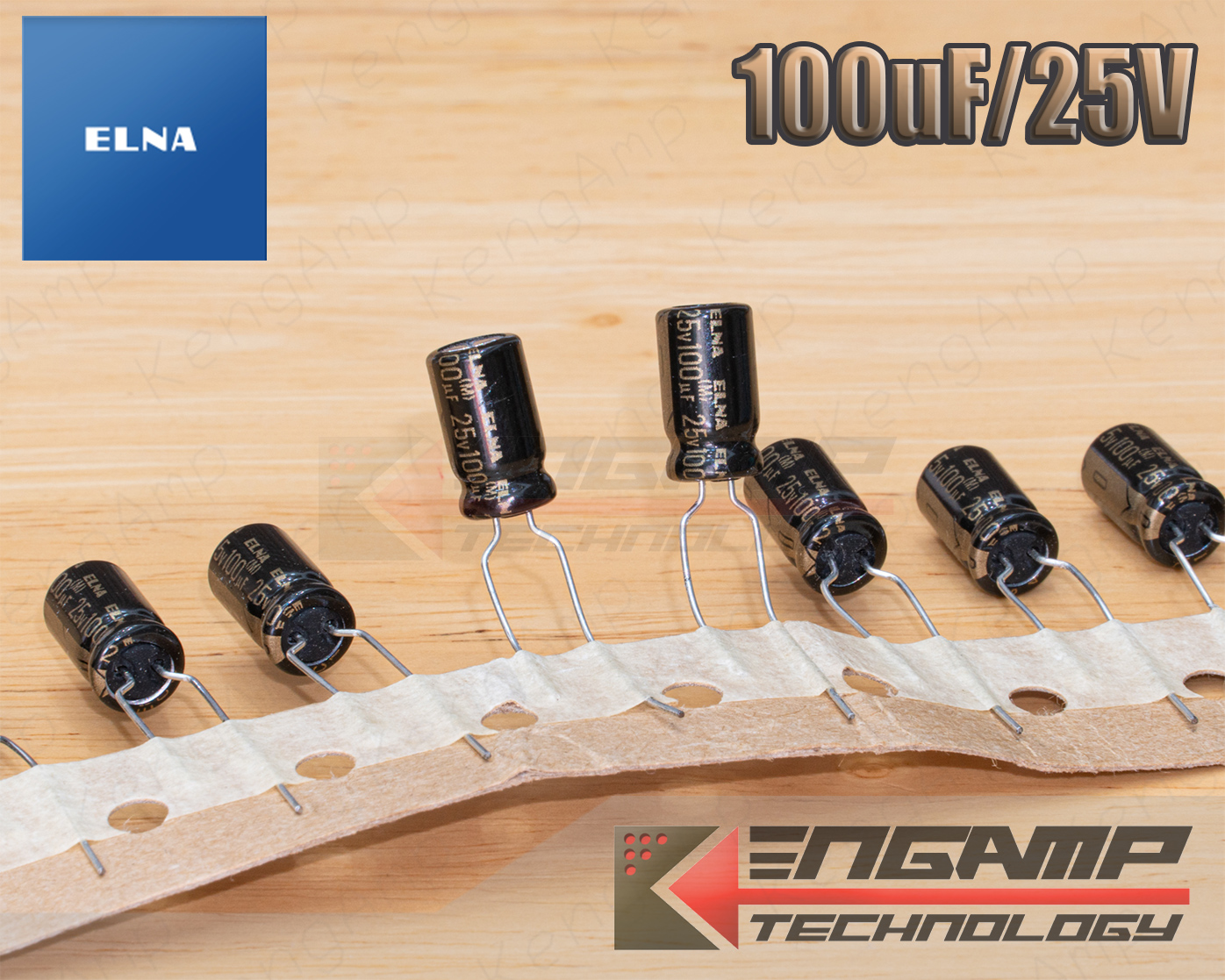 (10ตัว) [E-CAP] 100uF/25V 85C ELNA RFO 6.5x11mm P=5mm