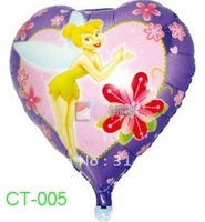 ลูกโป่งฟลอย์ลายทิงเกอร์เบลล์ ทรงหัวใจ - Tinker Bell Heart shape Balloon / Item No. TL-A020