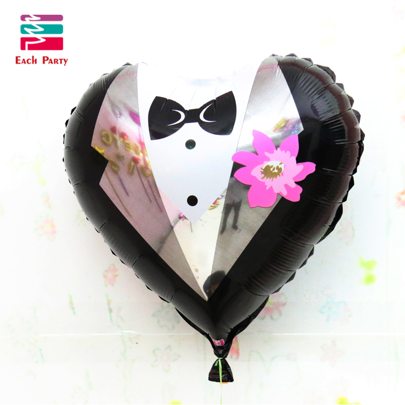 ลูกโป่งฟลอย์รูปชุดสูท เจ้าบ่าว ทรงหัวใจ ไซส์ 18 นิ้ว - A Groom's Suit Foil Balloon / Item No. TL-E064