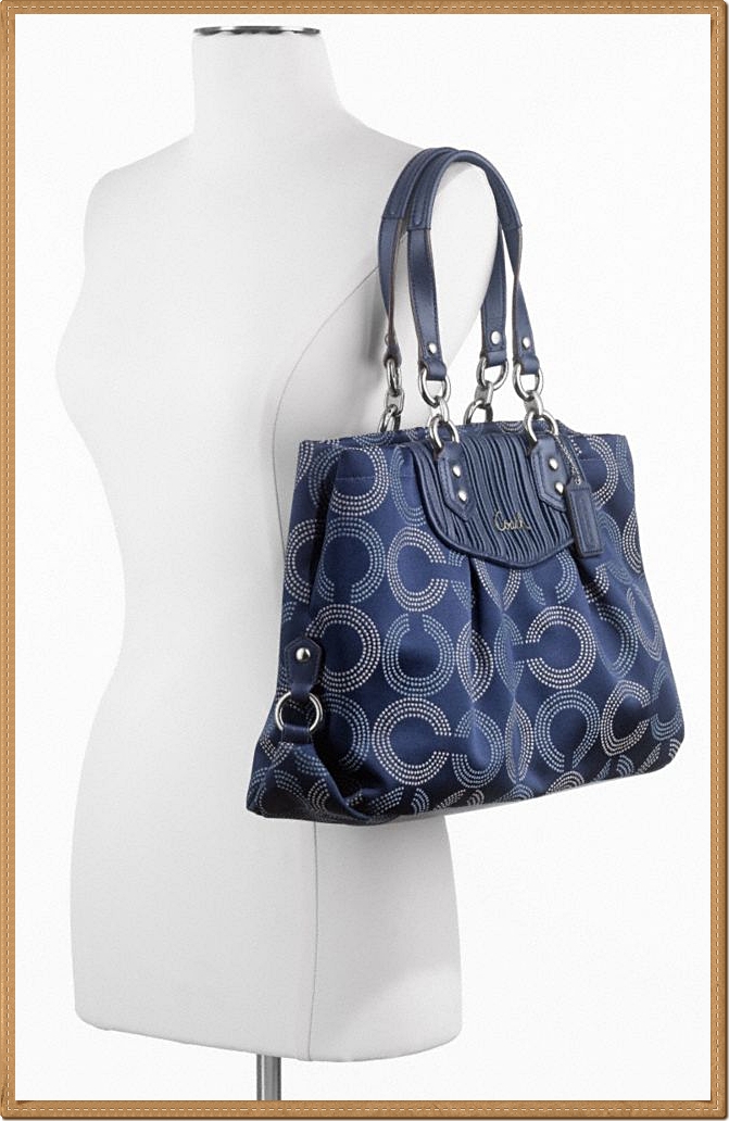 Coach Ashley Gathered Dotted Op Art Carryall 20056